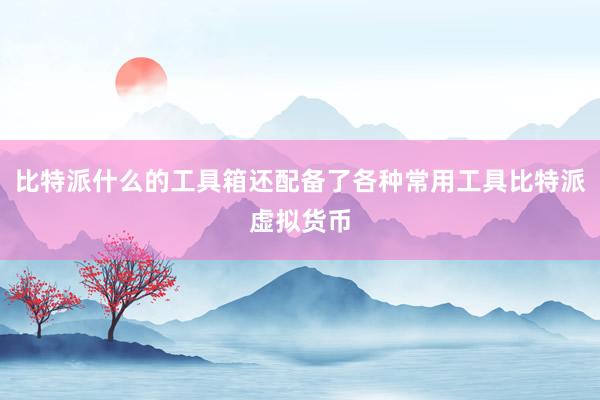 比特派什么的工具箱还配备了各种常用工具比特派虚拟货币