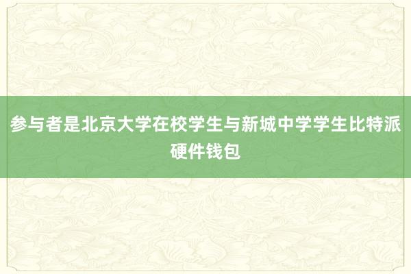 参与者是北京大学在校学生与新城中学学生比特派硬件钱包