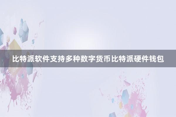 比特派软件支持多种数字货币比特派硬件钱包