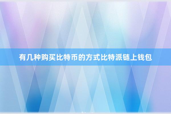 有几种购买比特币的方式比特派链上钱包