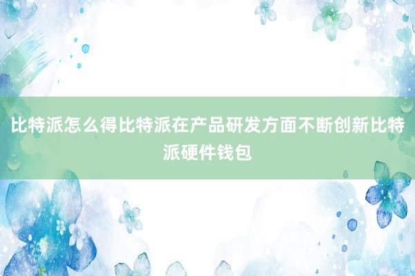 比特派怎么得比特派在产品研发方面不断创新比特派硬件钱包