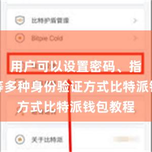 用户可以设置密码、指纹识别等多种身份验证方式比特派钱包教程