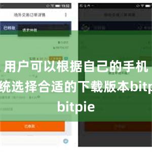 用户可以根据自己的手机系统选择合适的下载版本bitpie