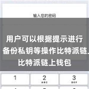 用户可以根据提示进行注册、备份私钥等操作比特派链上钱包