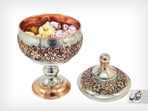قندان مسی پایه دار ، سَبک مسفام ، مدل پامچال zm107
