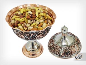 آجیل خوری مسی گنبدی ، سَبک مسفام ، مدل لاله zm105