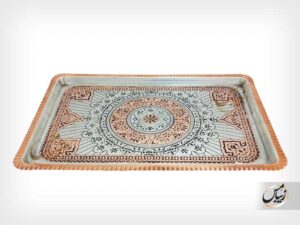 سینی مسی مستطیل ، سَبک مسفام ، مدل ترنج zm108